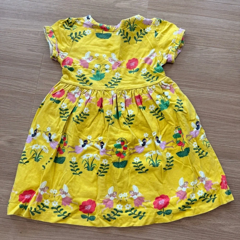 Mini Boden 7-8 years Yellow Floral Fairy Print Girls' Dress